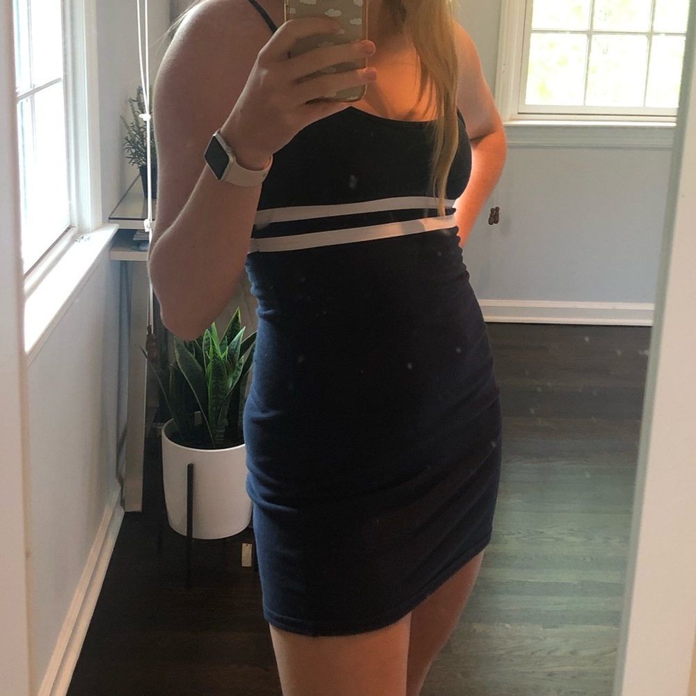 brandy melville navy white stripe dress